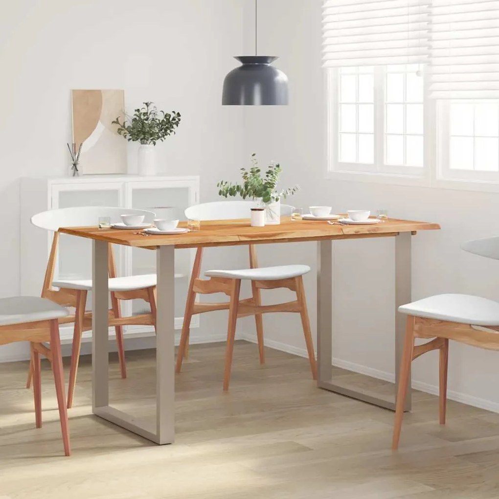 Mesa de jantar 140x70x76 cm madeira de acácia maciça
