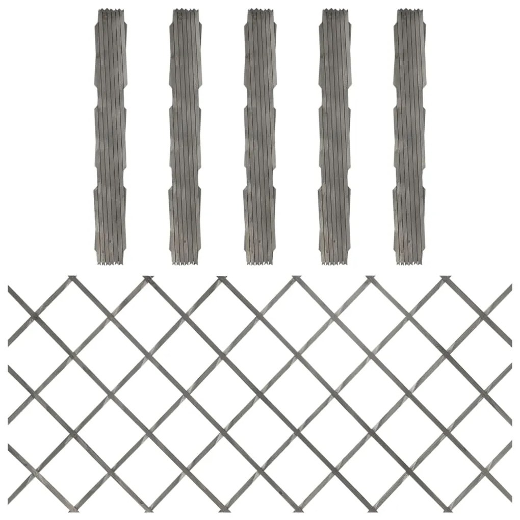 vidaXL Cercas em treliça 5 pcs 180x80 cm abeto maciço cinzento