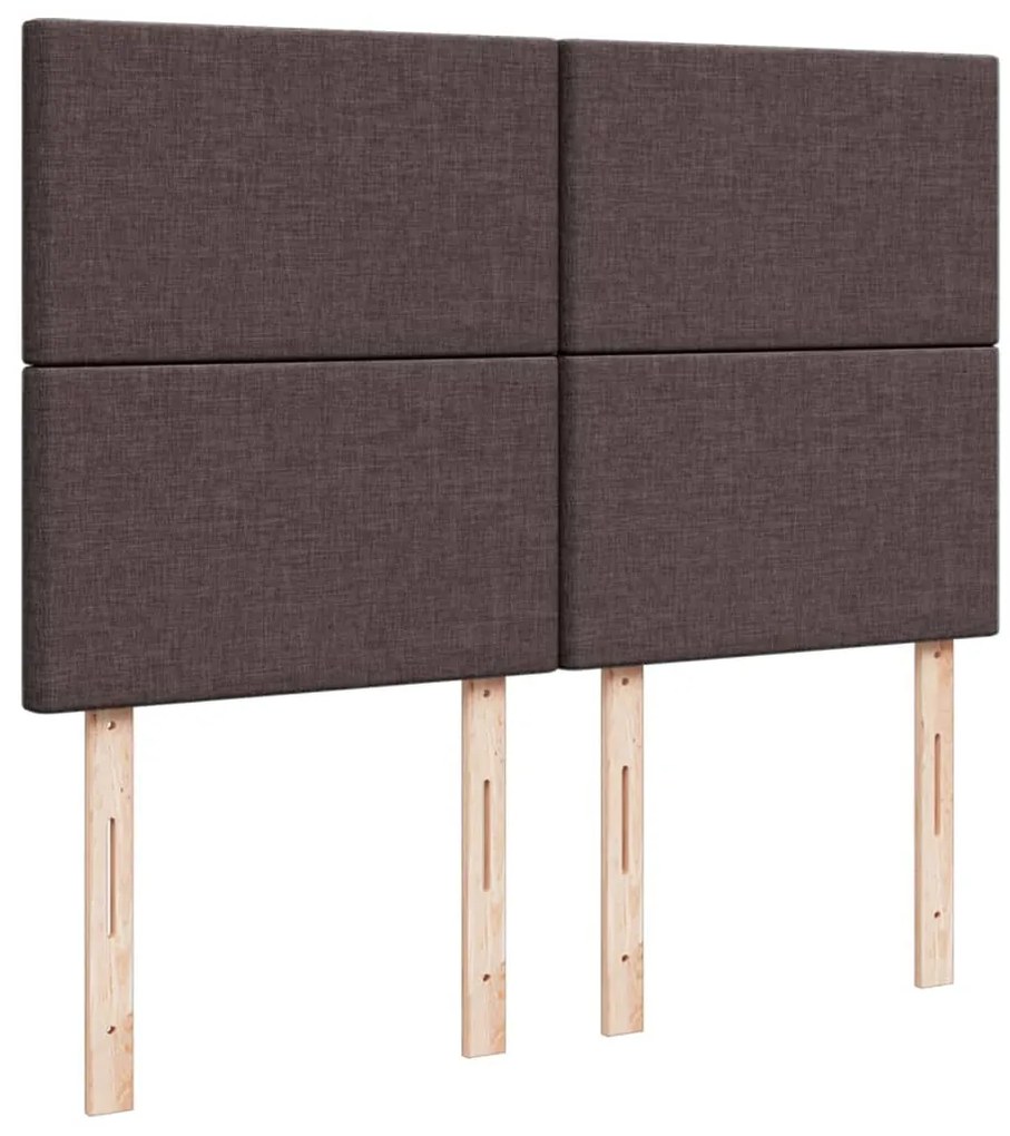 Cama com molas/colchão 140x190 cm tecido castanho-escuro