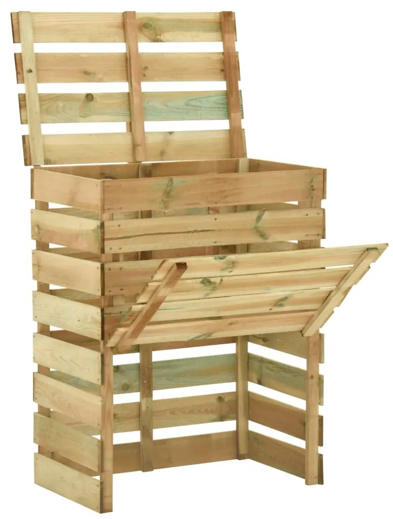 Caixa de compostagem ripada 4 pcs 80x50x100cm pinho impregnado