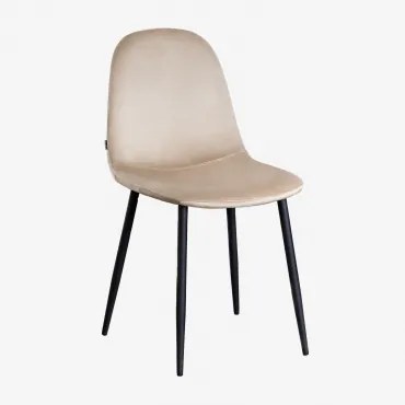 Glamm Estofada Cadeira De Jantar Preto & Velluto Castanho Trigo & Velluto - Sklum