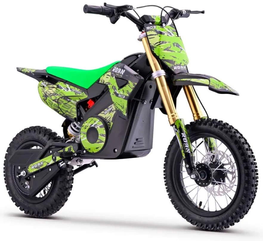 Mini moto elétrica para crianças MINICROSS 1100W Roan 903 motor eléctrico Brush 12/10" Verde