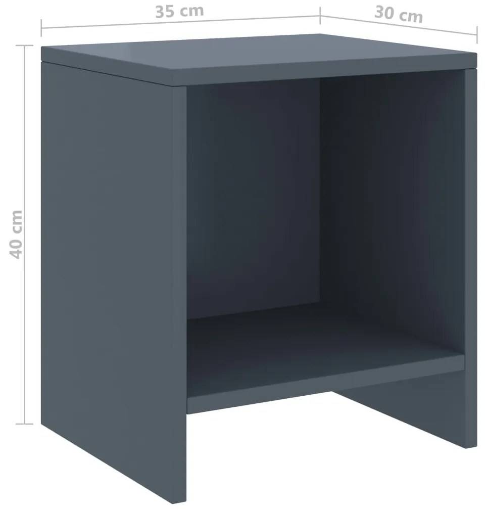 Mesa de cabeceira 35x30x40 cm pinho maciço cinzento-claro