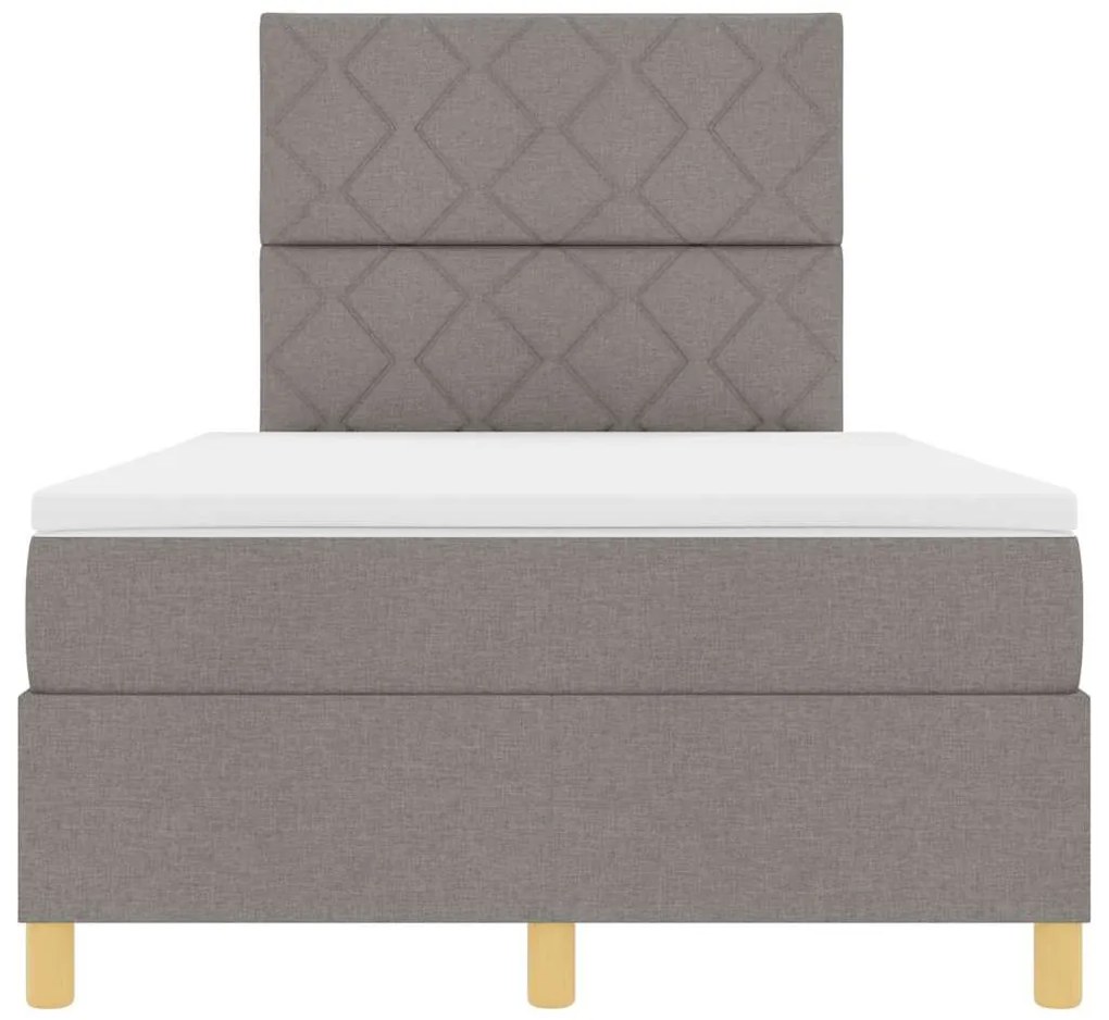 Cama Box Spring com Colchão Taupe 120x200 cm Tecido