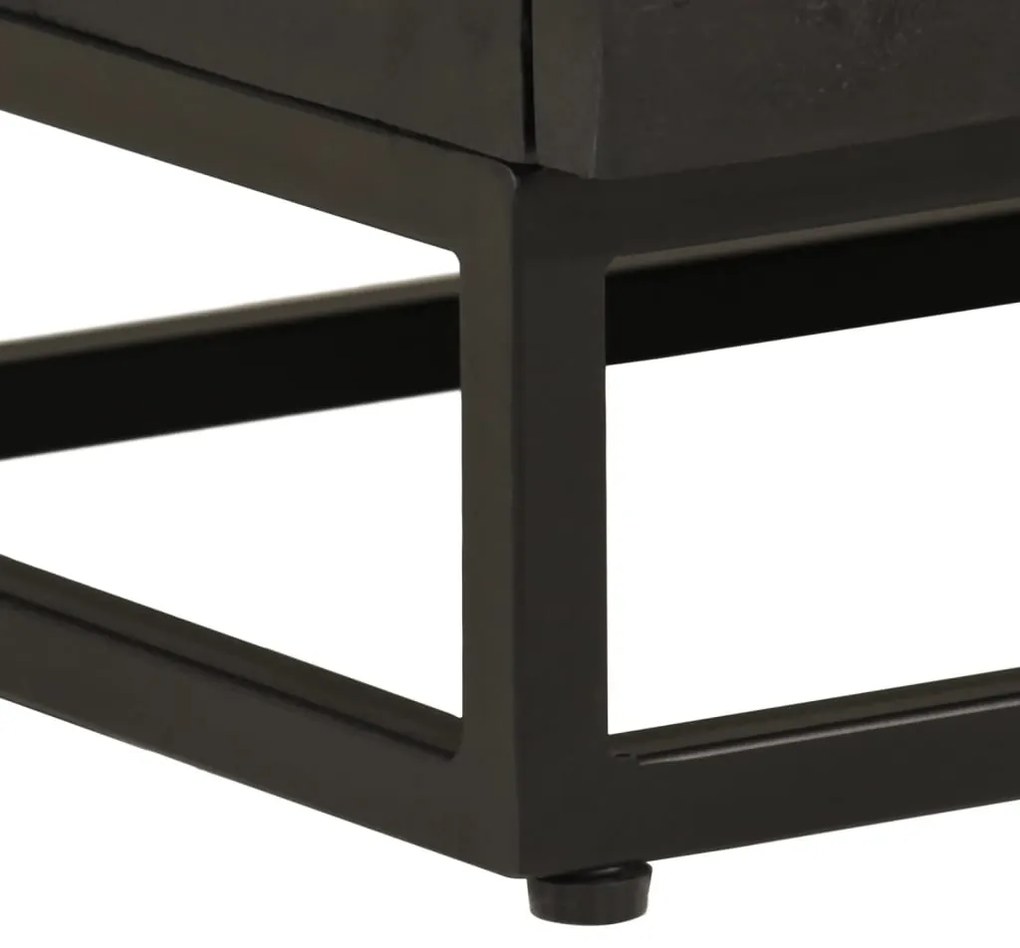 Mesa de cabeceira 40x30x50 cm mangueira maciça/ferro preto