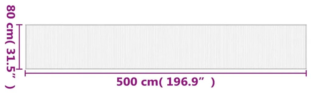 Tapete retangular 80x500 cm bambu castanho-escuro