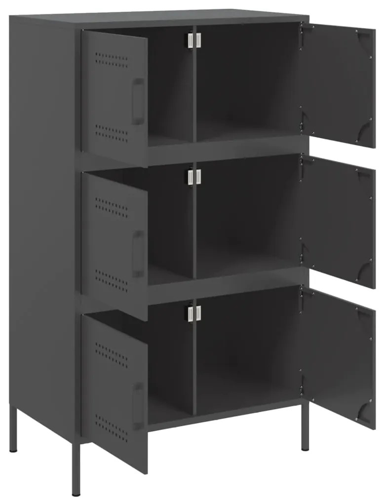 Aparador alto 68x39x113 cm aço preto