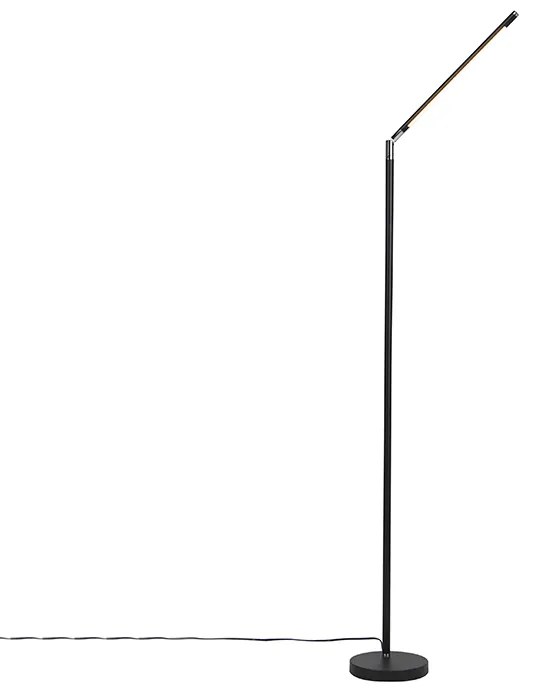 Candeeiro de pé moderno preto com LED e dimmer tátil - Berdien Moderno