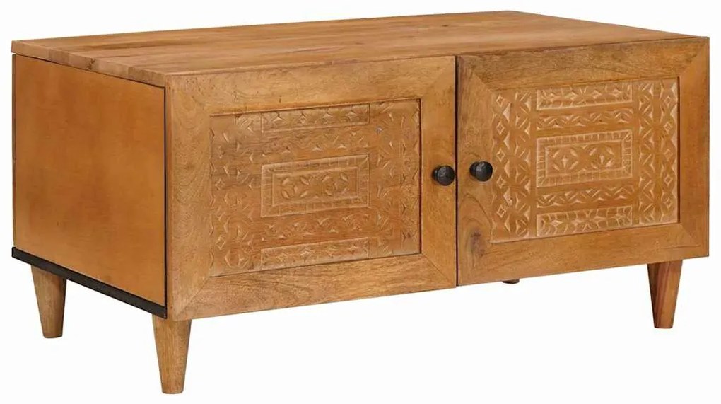 vidaXL Mesa de centro com armazenamento Marrom Claro 80 x 50 x 40 cm