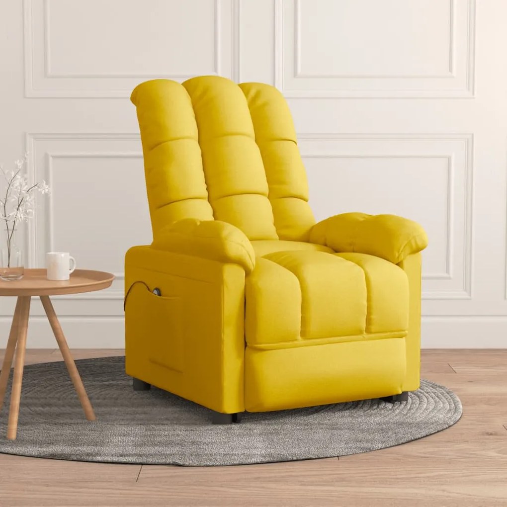 3100351 vidaXL Poltrona elevatória tecido amarelo