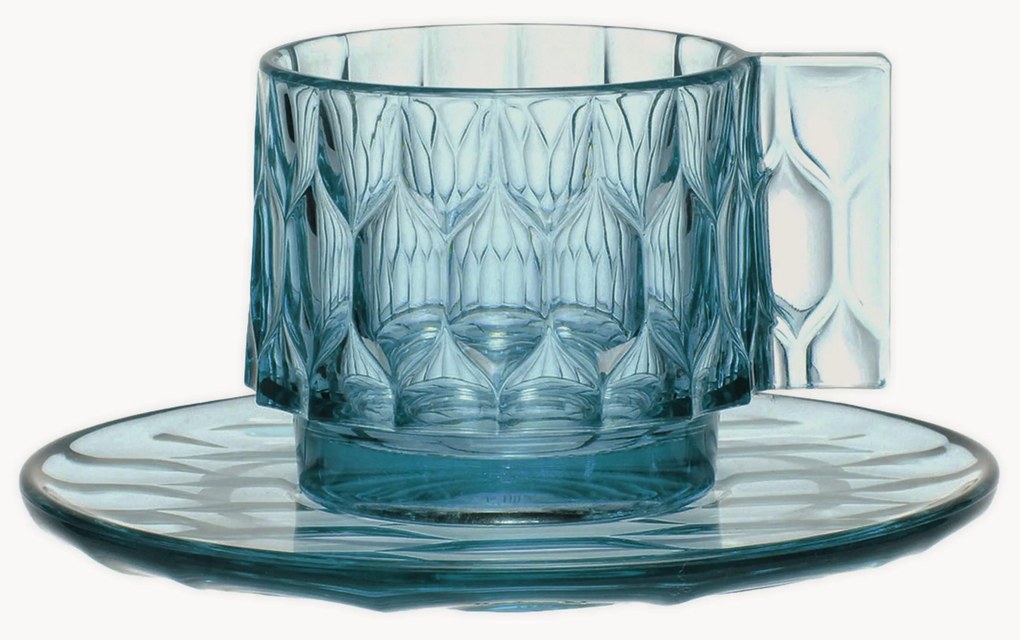 Chávenas de café com pires com padrão estruturado Jellies, 4 uni.