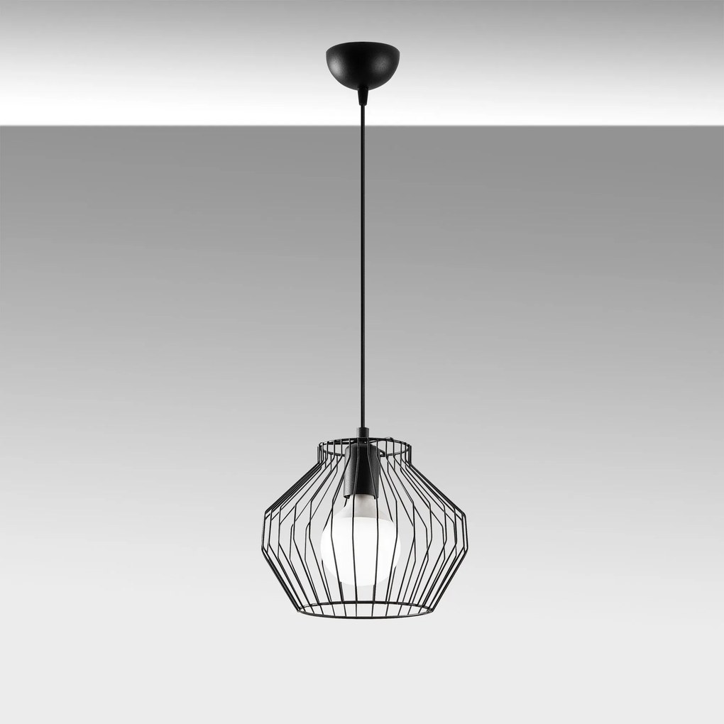 Candeeiro de Teto Vazo – Preto – 25 x 25 cm