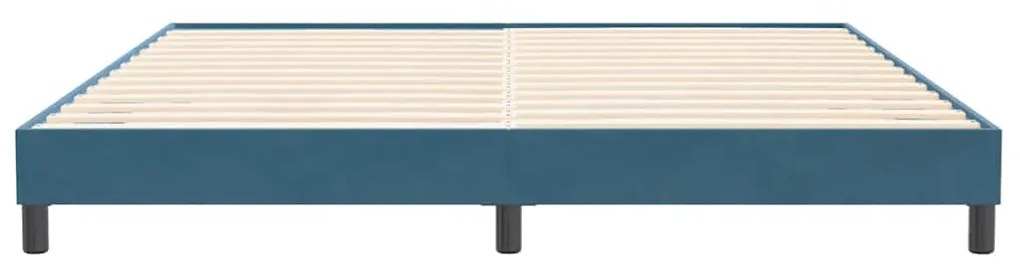 Estrutura de cama sem colchão 200x210 cm veludo azul-escuro