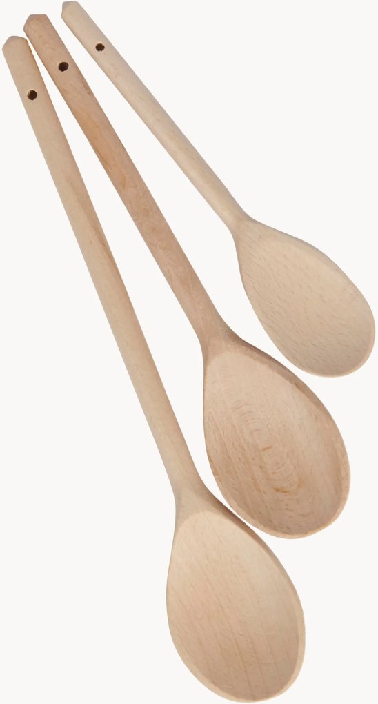 Conjunto de colheres em madeira de faia KitchenCraft, conjunto de 3