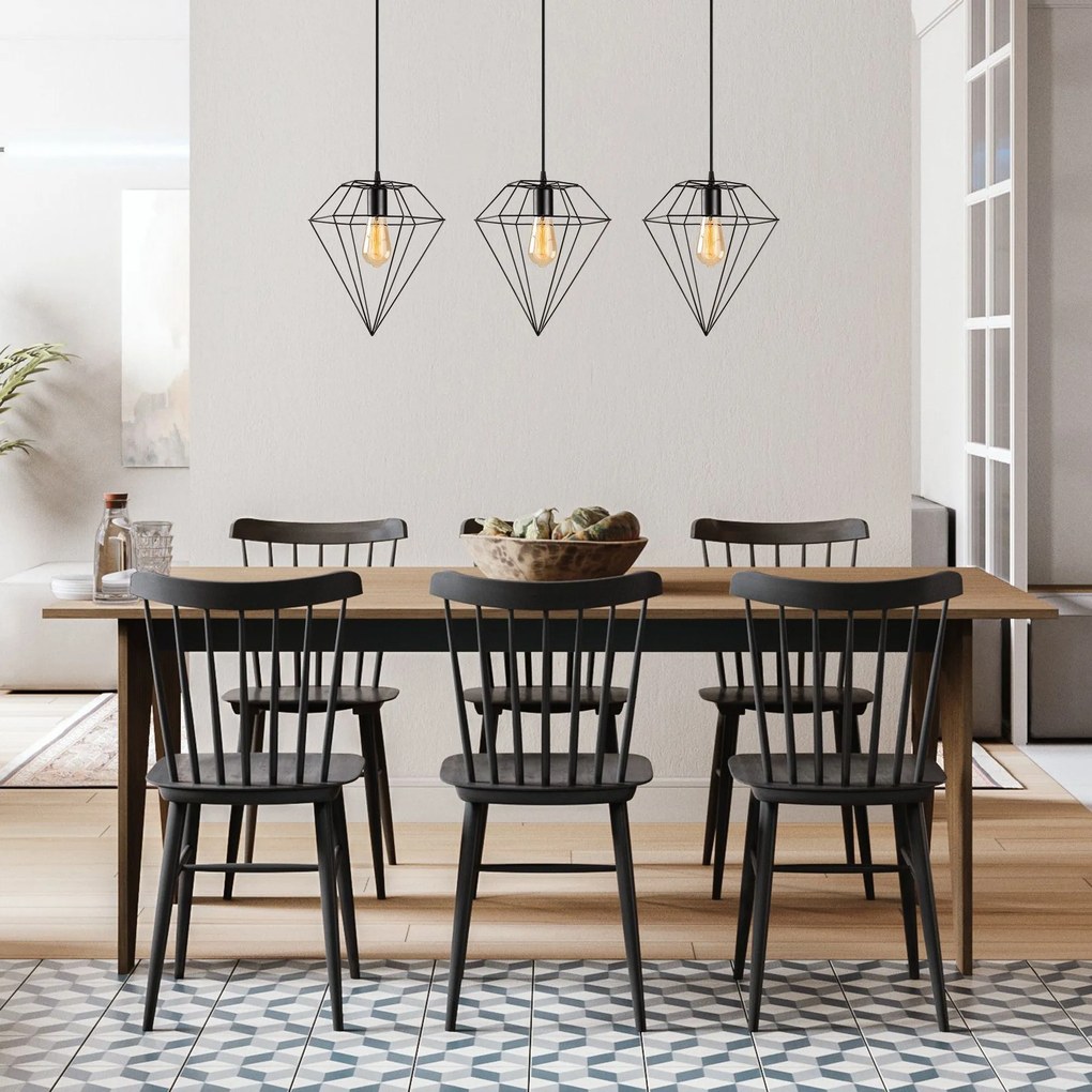 Candeeiro Elmas – Preto – 100 x 30 cm