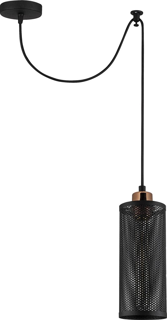 Candeeiro de Teto Amasra – Preto & Bronze – 50 cm