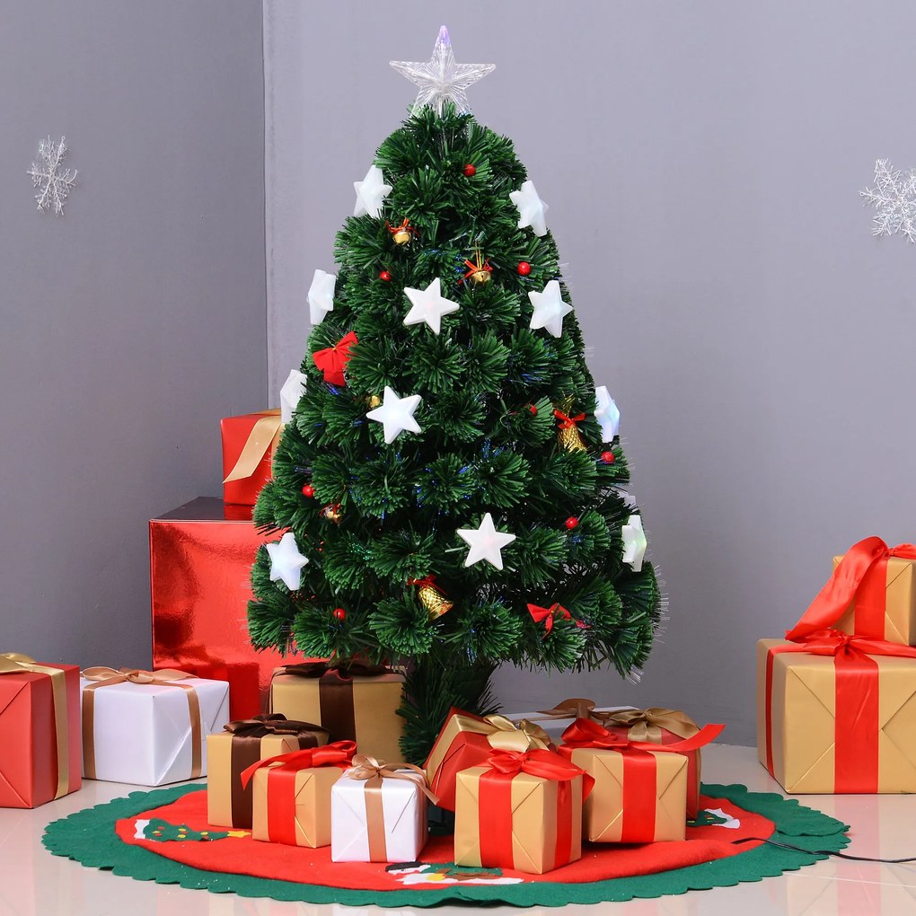 Árvore de Natal artificial 90cm Pinheiro Decoração de Natal com 12 LED 3 Cores 90 Ramos Verde PVC