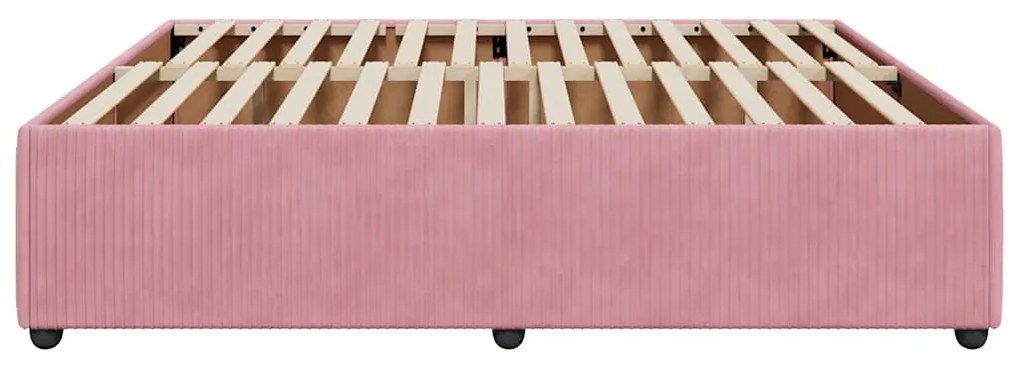 Estrutura de cama 180x200 cm veludo rosa