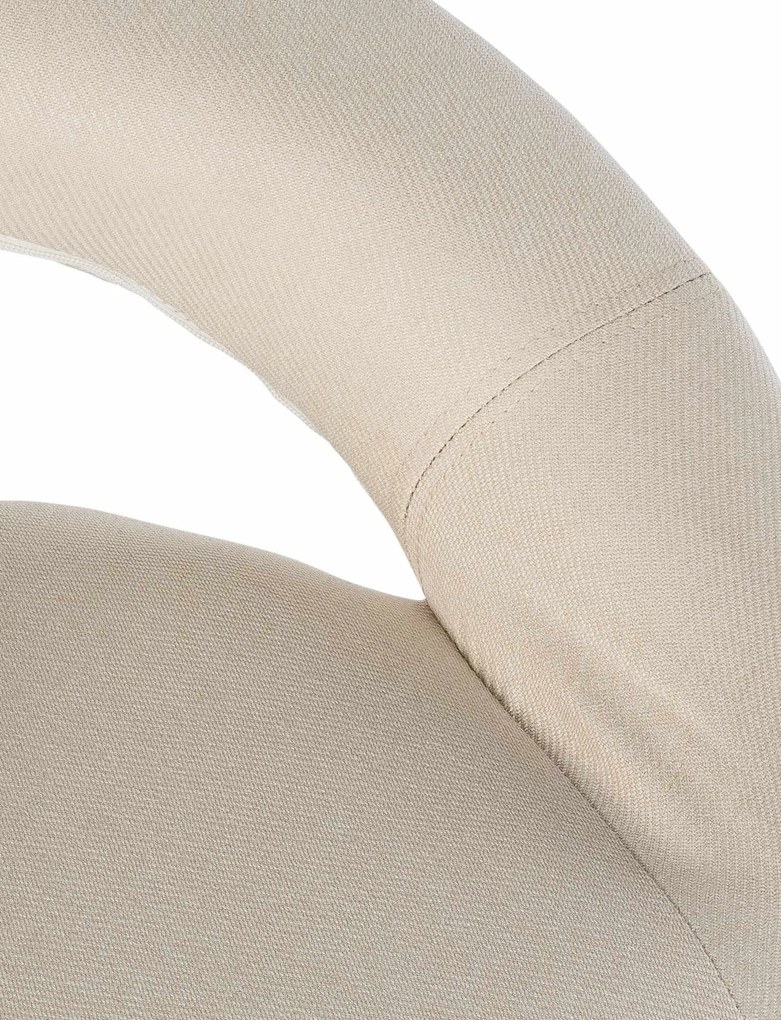 Conjunto de 2 bancos de bar Olinda em tecido e com estrutura cromada 52 x 77-97 x 47 cm Creme