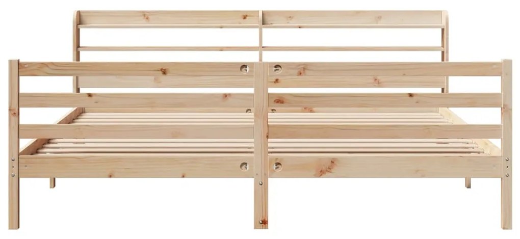 Estrutura de cama com cabeceira 200x200 cm pinho maciço