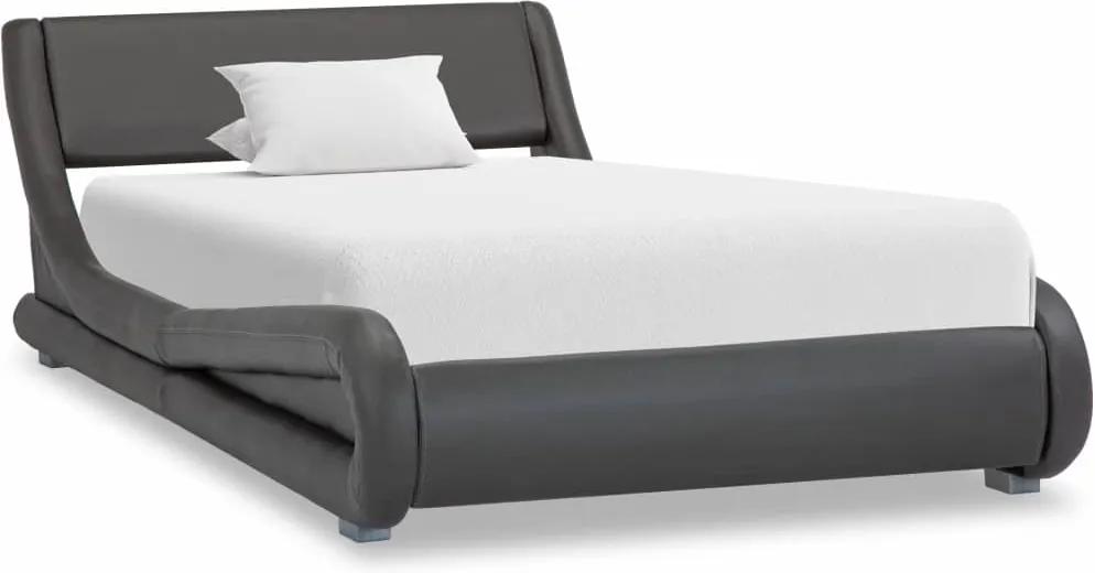 Estrutura de cama 100x200 cm couro artificial cinzento