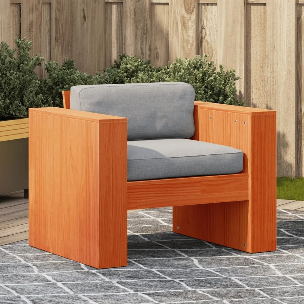 vidaXL Sofá de jardim 79x60x62 cm madeira de pinho maciça castanho-mel
