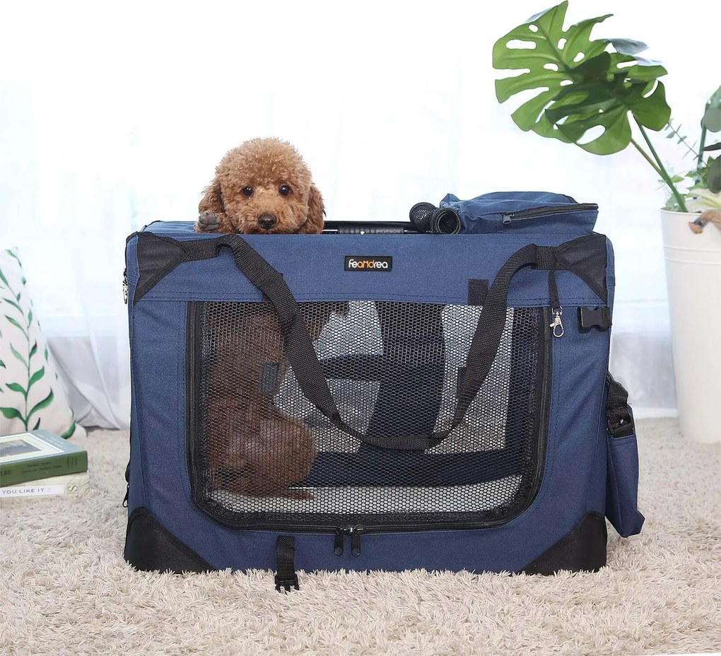 Transportadora para animais de estimação 70 x 52 x 52 cm L azul