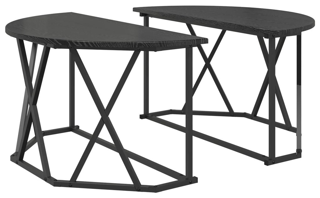Mesa de Centro vidaXL Preta de Carvalho 80x80x42 cm em Madeira de Enge