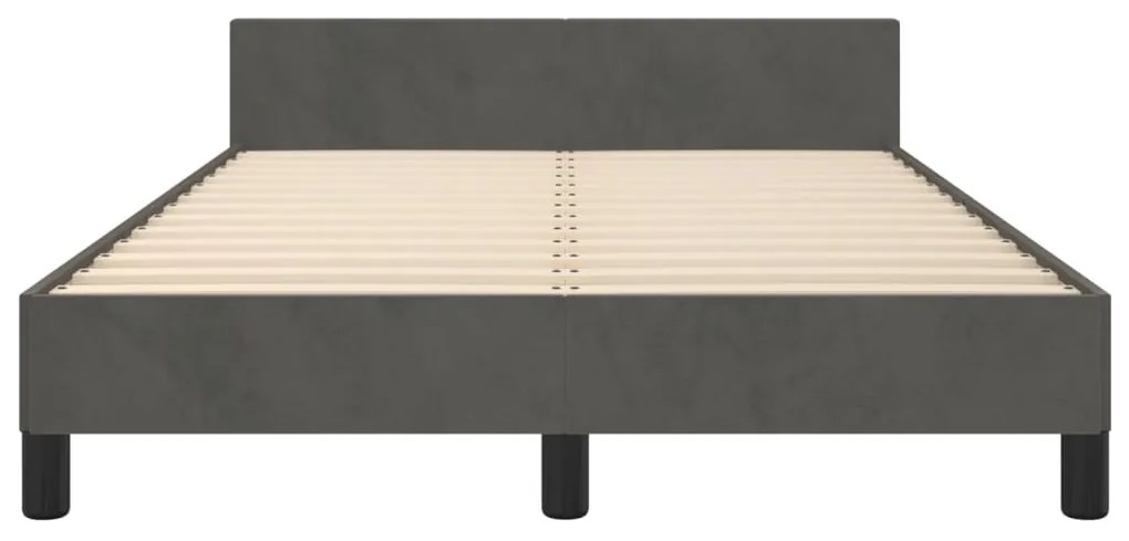 Estrutura de cama sem colchão 120x190 cm Veludo cinza escuro