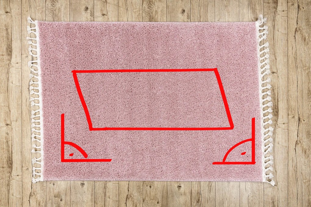 Tapete BERBER 9000 rosa Franjas berbere marroquino shaggy - PRODUTO DE SEGUNDA GRAU