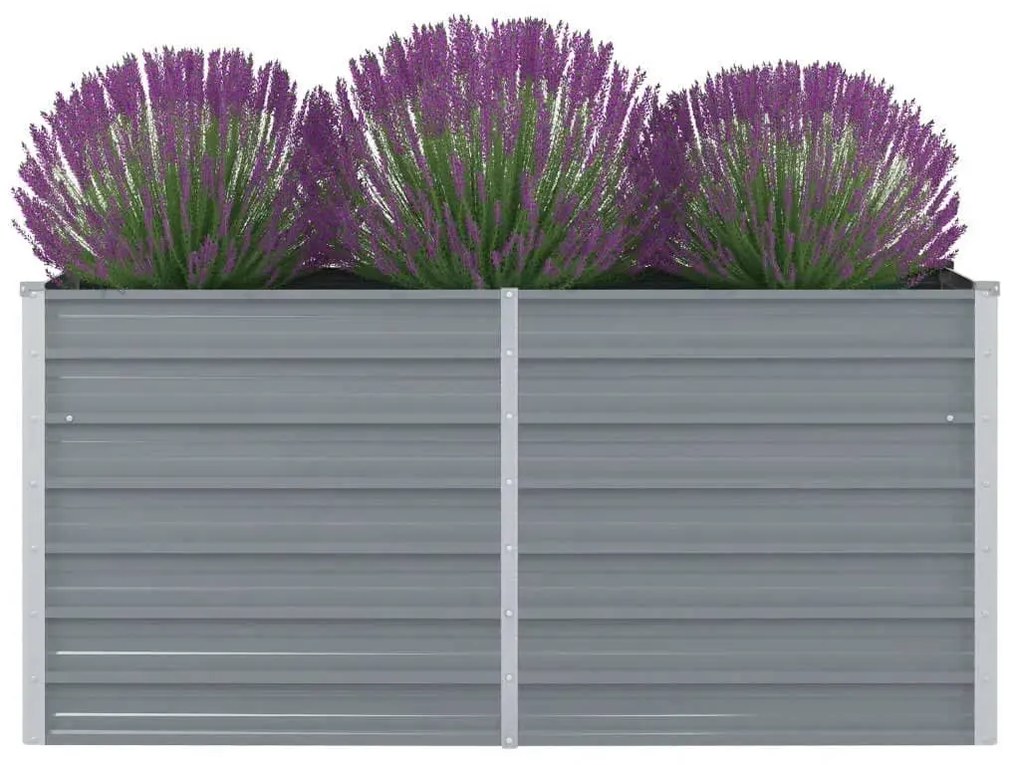 42404 vidaXL Canteiro de jardim elevado 160x80x77cm aço galvanizado cinzento
