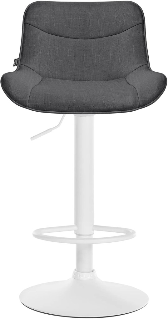Banco alto em tecido com estrutura branca 85-106 x 49 x 51 cm cinzento escuro