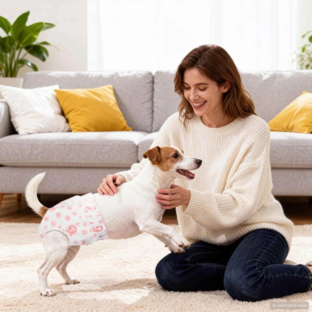 vidaXL Fralda Descartável para Cadela 50 pcs Branco S