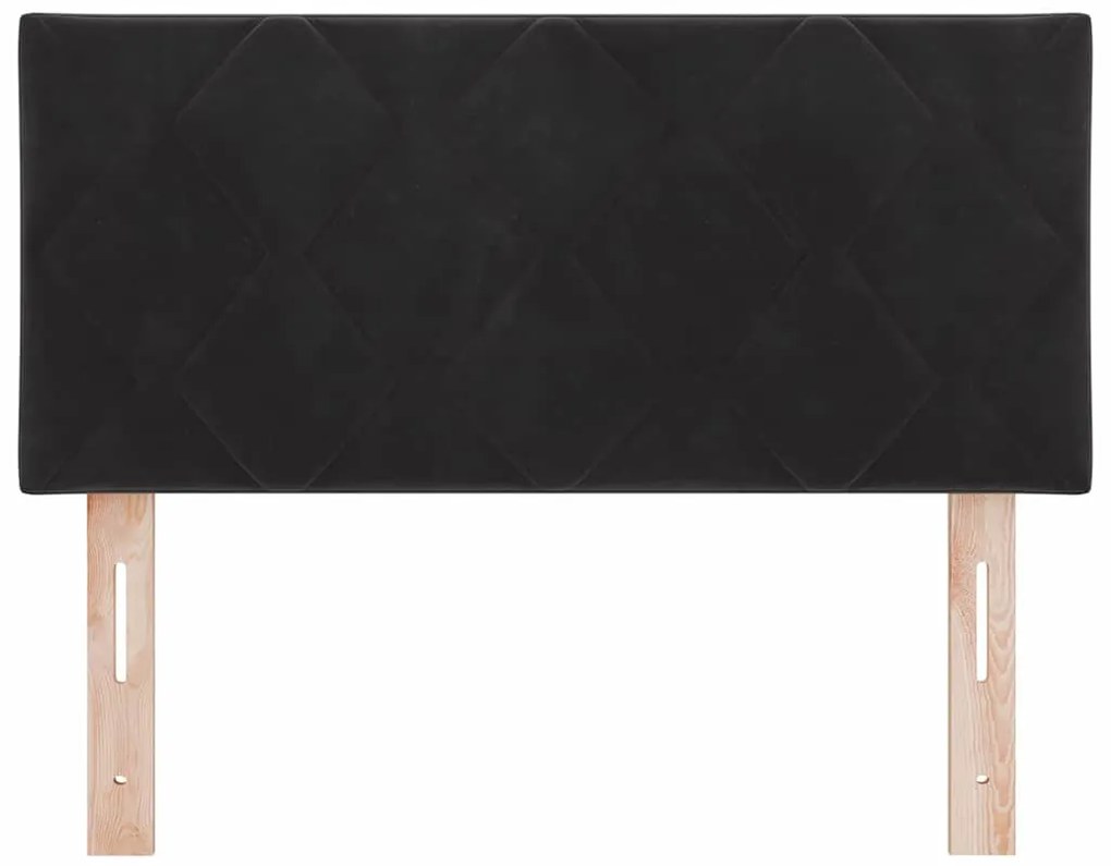 Cabeceira em veludo preto com design de bloco de diamante - 90cm