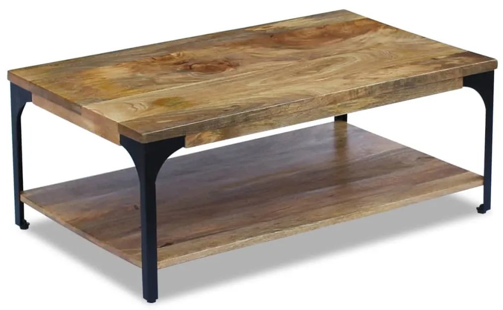 Mesa de centro, madeira de mangueira 100x60x38 cm