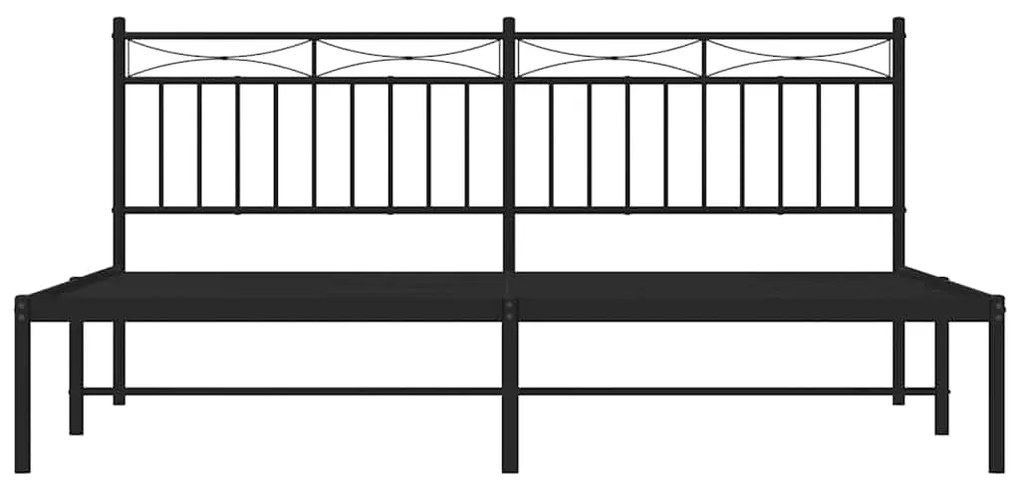 Estrutura de cama com cabeceira 183x213 cm metal preto