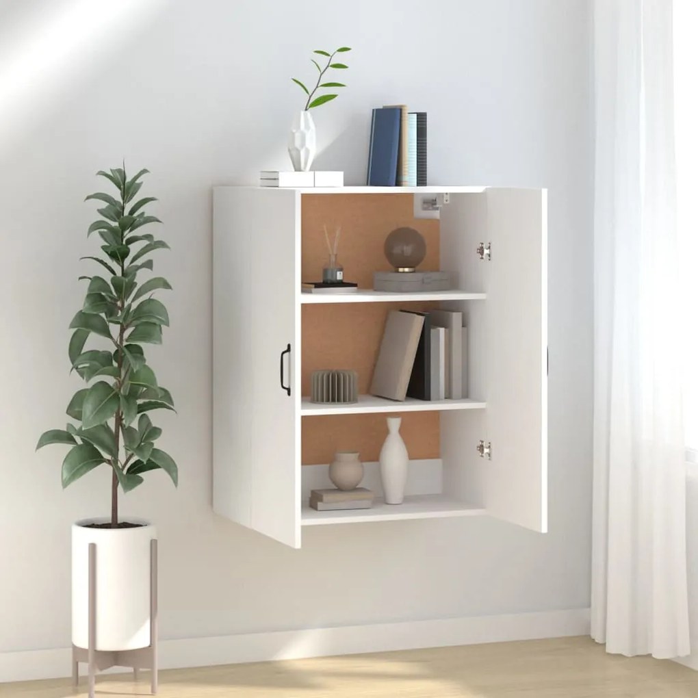 vidaXL Armário suspenso 69,5x34x90 cm madeira processada branco