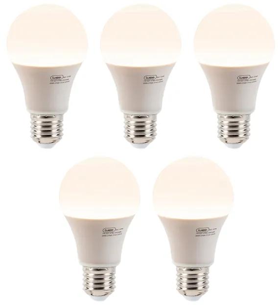 Conjunto de 5 lâmpadas LED A60 E27 7W 2000-2700K dim para aquecer