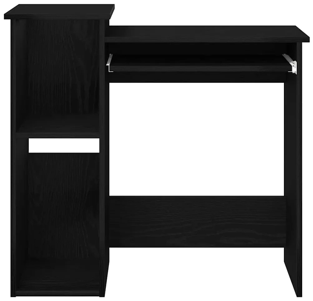 Secretária com prateleiras 84x40x78 cm contraplacado preto