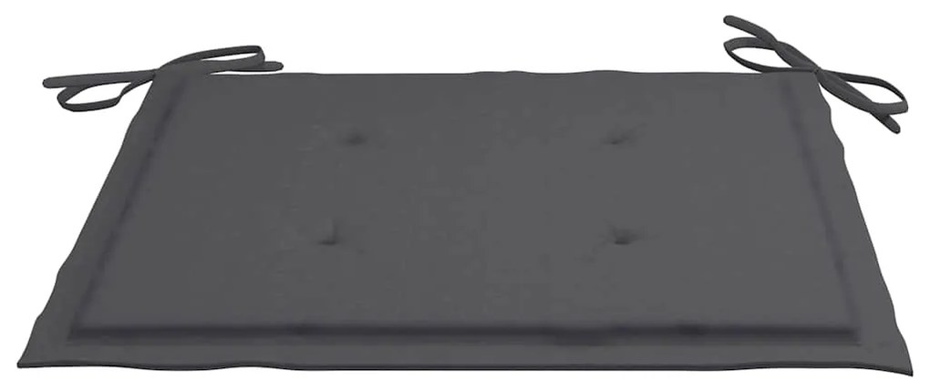 3 pcs conj. jantar dobrável exterior c/ almofadão teca maciça