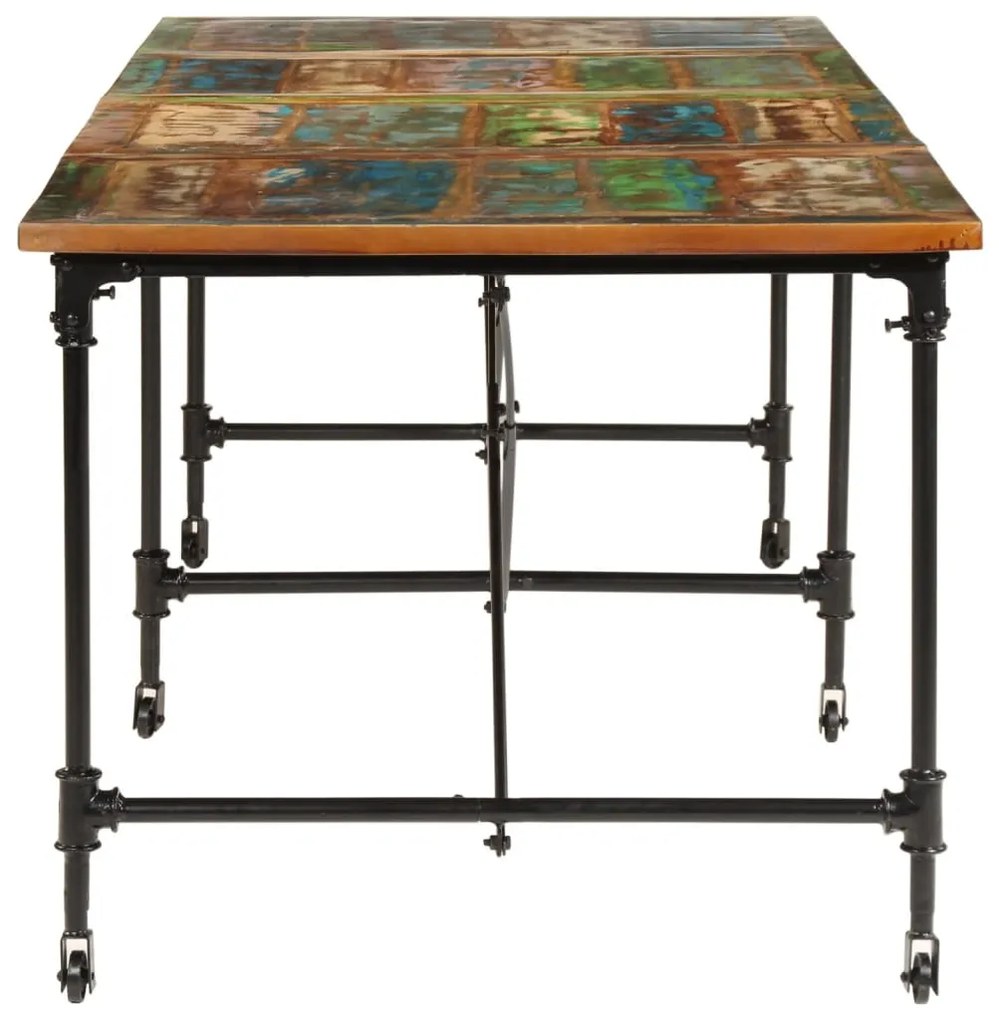 Mesa de jantar 220x90x77 cm madeira recuperada maciça