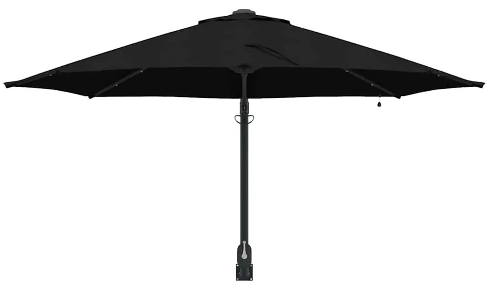 Guarda-sol de Jardim com LEDs, preto, 248 cm
