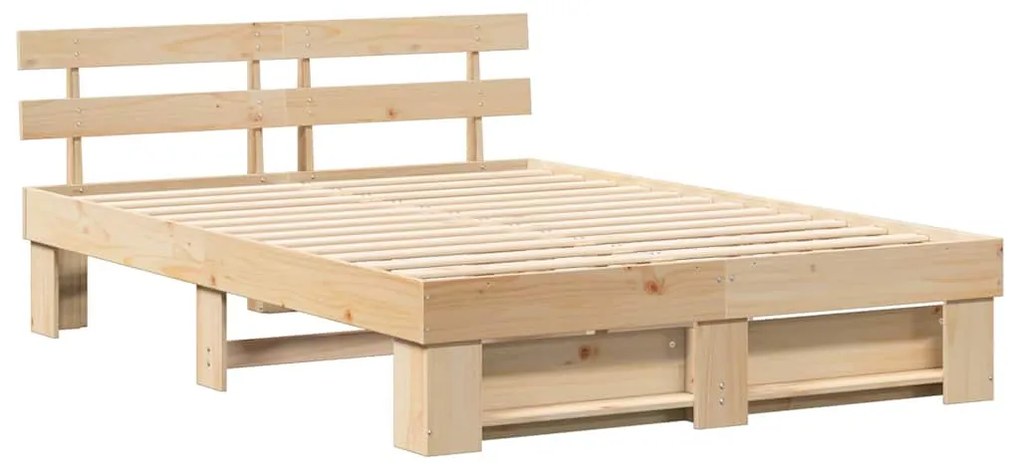 Estrutura da Cama com cabeceira Castanho 140 x 200 cm