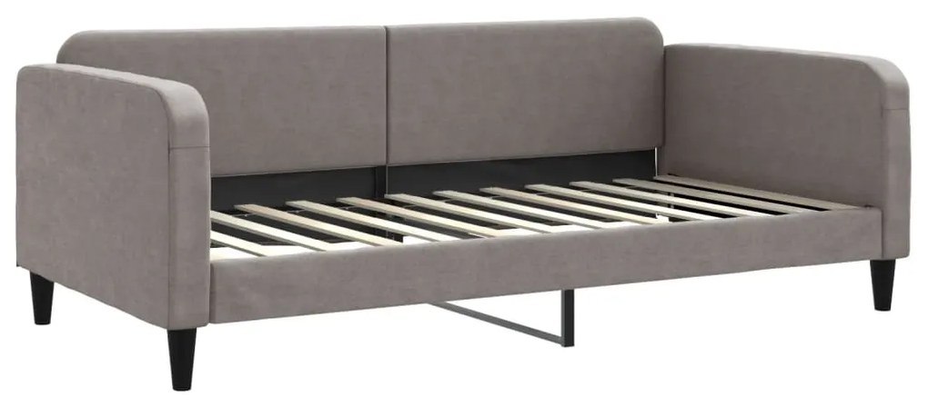 Sofá-cama com gavetão 100x200 cm tecido cinzento-acastanhado
