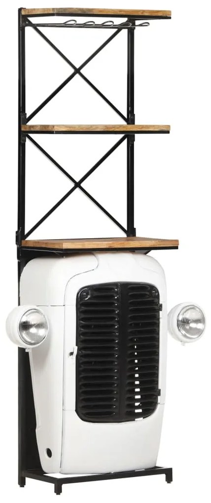 Garrafeira trator 49x31x172 cm madeira mangueira áspera branco