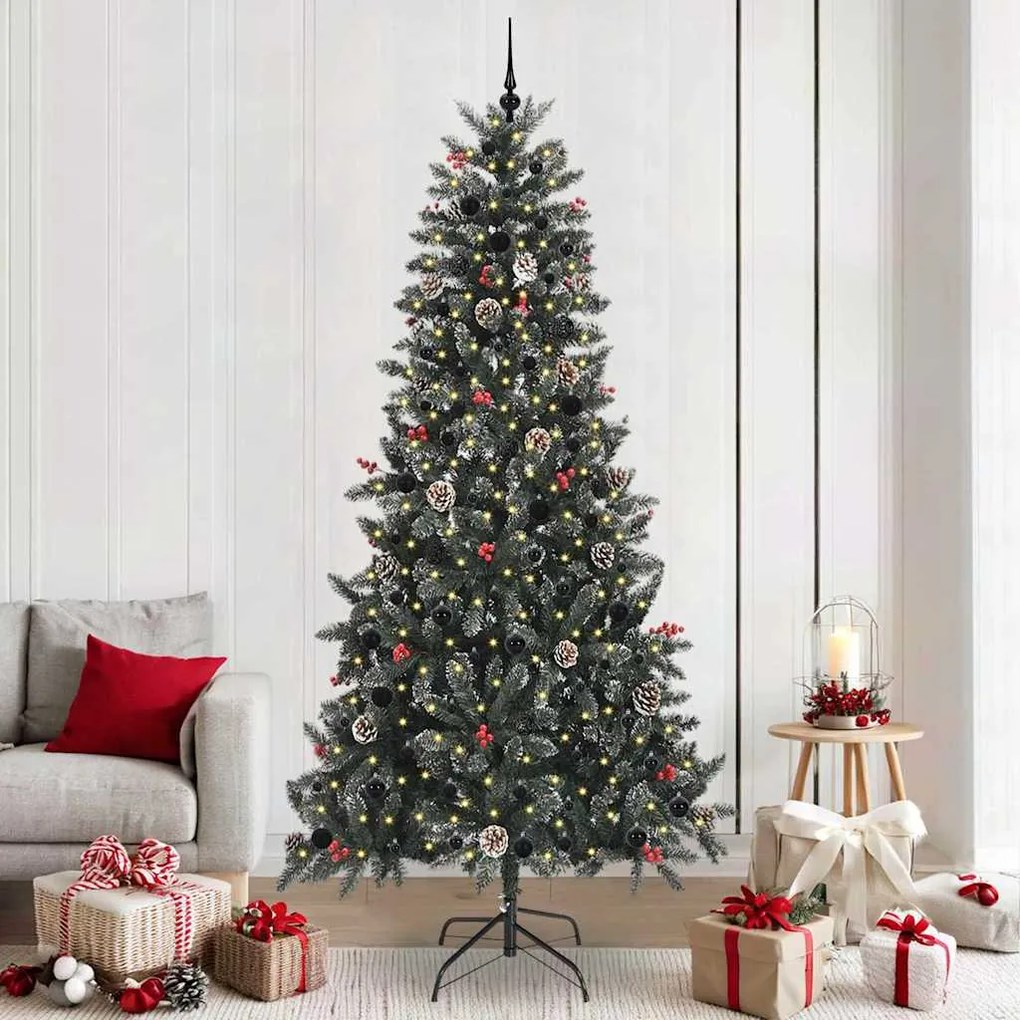 vidaXL Árvore de Natal Artificial Verde 240 cm PVC, Plástico e Aço