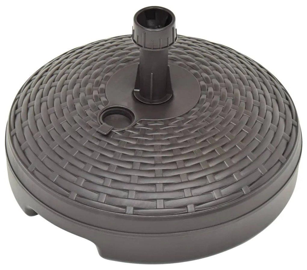 Base guarda-sol c/ areia/água 20 L plástico vime castanho