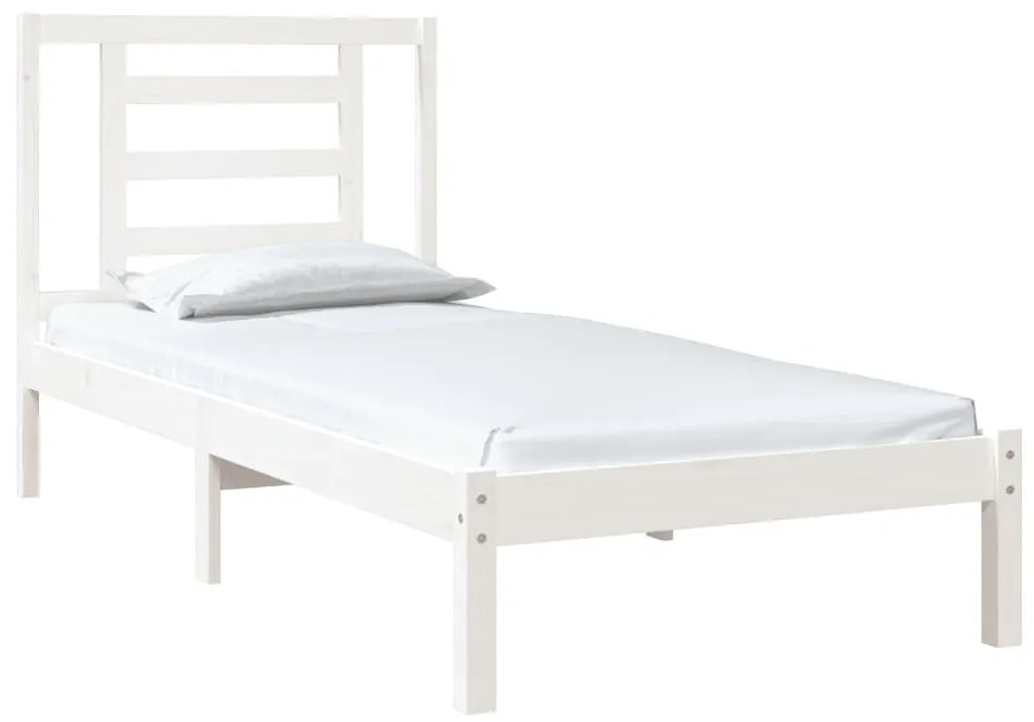 Estrutura cama pequena solteiro 75x190 cm madeira maciça branco