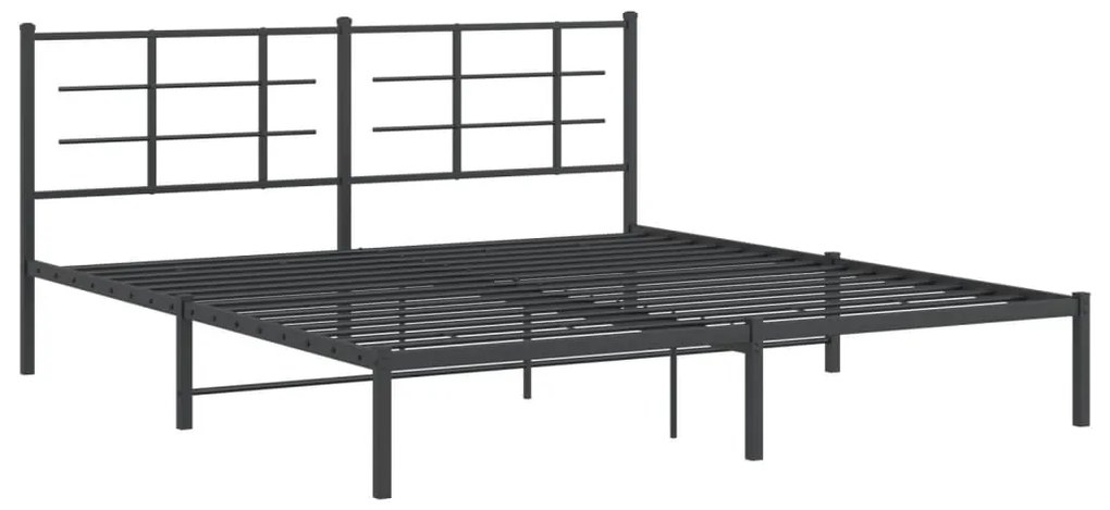 Estrutura de cama com cabeceira 183x213 cm metal preto