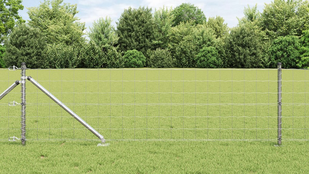 Euro Fence com 7 Postes Espigados 0.6x10 m Aço Galvanizado